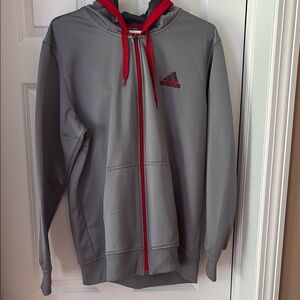 Adidas Gray and Red Hoodie